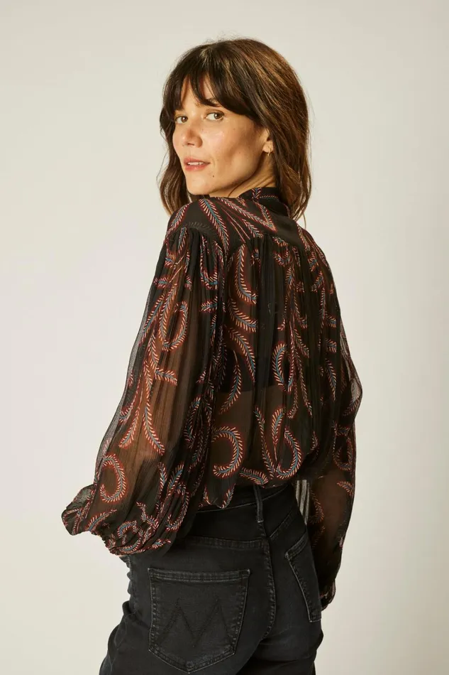 Women Natalie Martin Tops Iris Top Feather Chiffon Women Natalie Martin Tops Iris Top Feather Chiffon