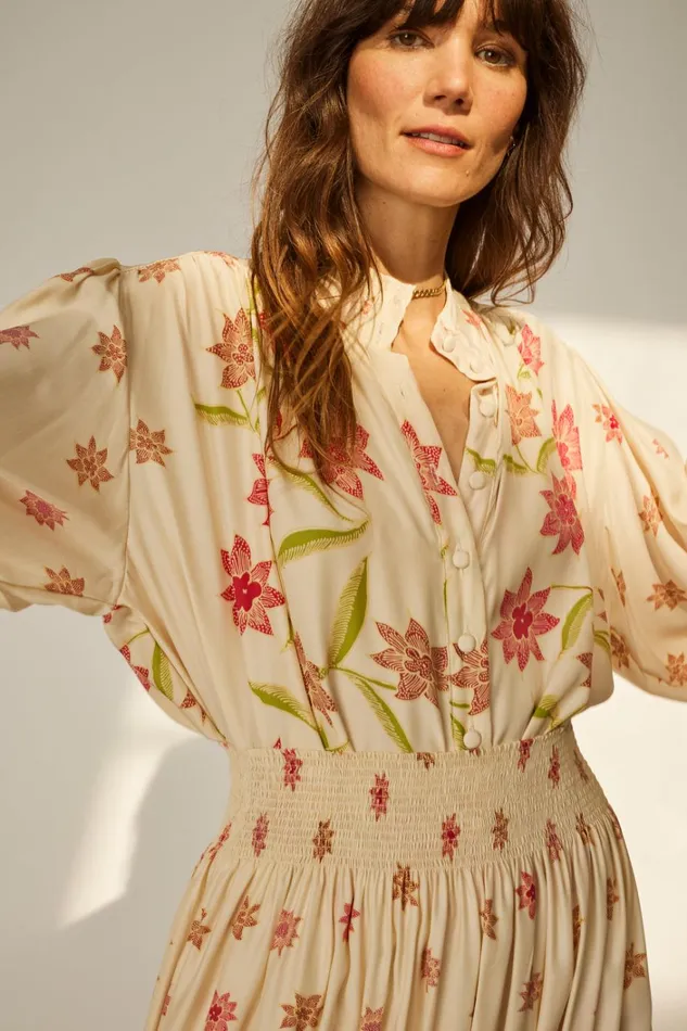 Women Natalie Martin Tops Iris Top Starflower Cream Women Natalie Martin Tops Iris Top Starflower Cream