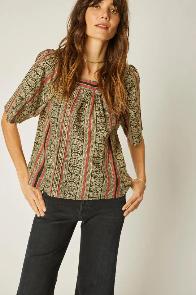 Women Natalie Martin Tops Nikki Top Paisley Stripe Heather