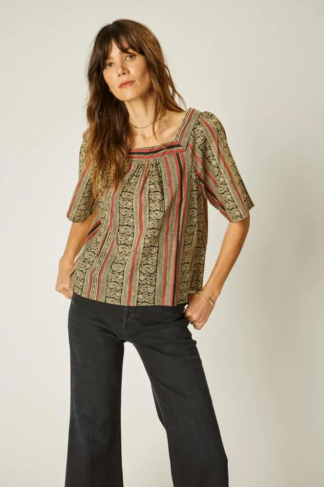 Women Natalie Martin Tops Nikki Top Paisley Stripe Heather Women Natalie Martin Tops Nikki Top Paisley Stripe Heather