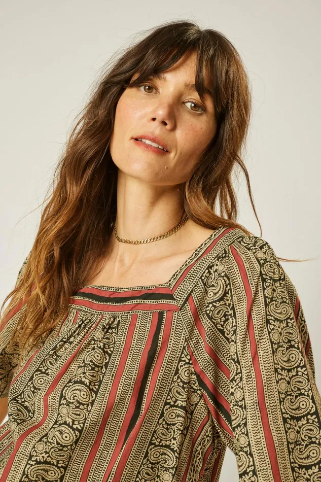 Women Natalie Martin Tops Nikki Top Paisley Stripe Heather Women Natalie Martin Tops Nikki Top Paisley Stripe Heather