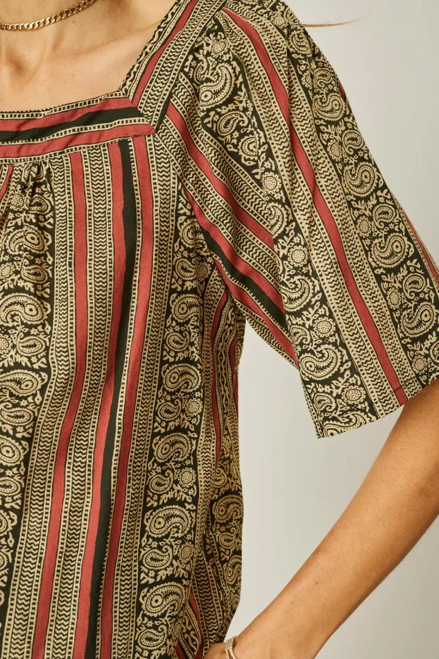 Women Natalie Martin Tops Nikki Top Paisley Stripe Heather Women Natalie Martin Tops Nikki Top Paisley Stripe Heather