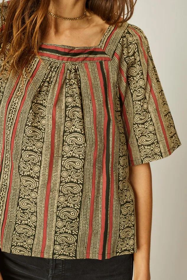 Women Natalie Martin Tops Nikki Top Paisley Stripe Heather Women Natalie Martin Tops Nikki Top Paisley Stripe Heather