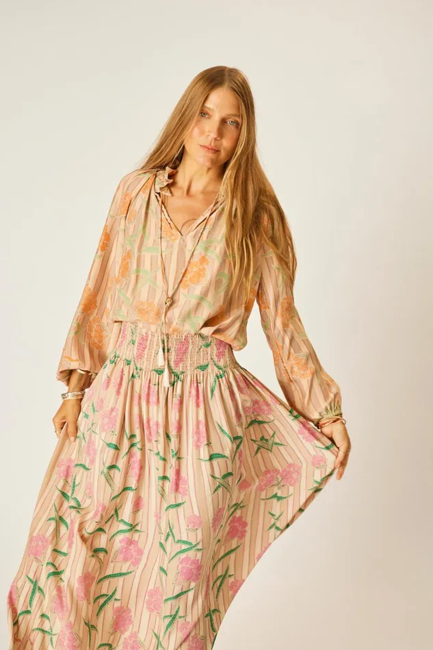 Women Natalie Martin Tops Penny Blouse Chamomile Apricot