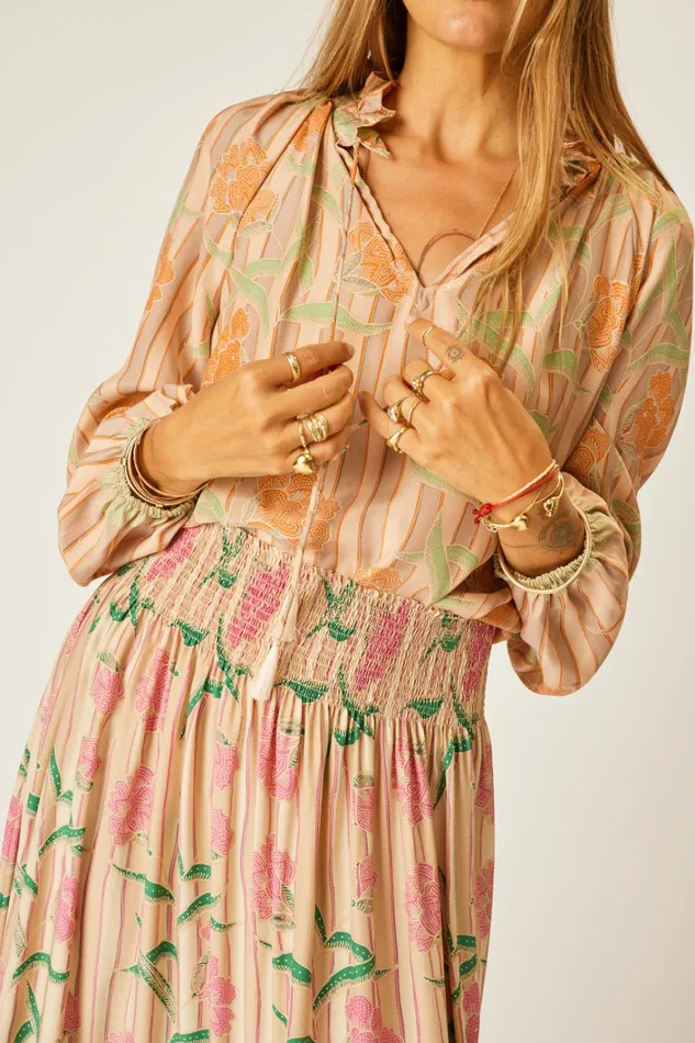 Women Natalie Martin Tops Penny Blouse Chamomile Apricot