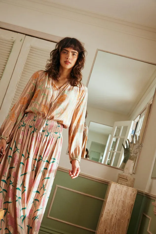 Women Natalie Martin Tops Penny Blouse Chamomile Apricot