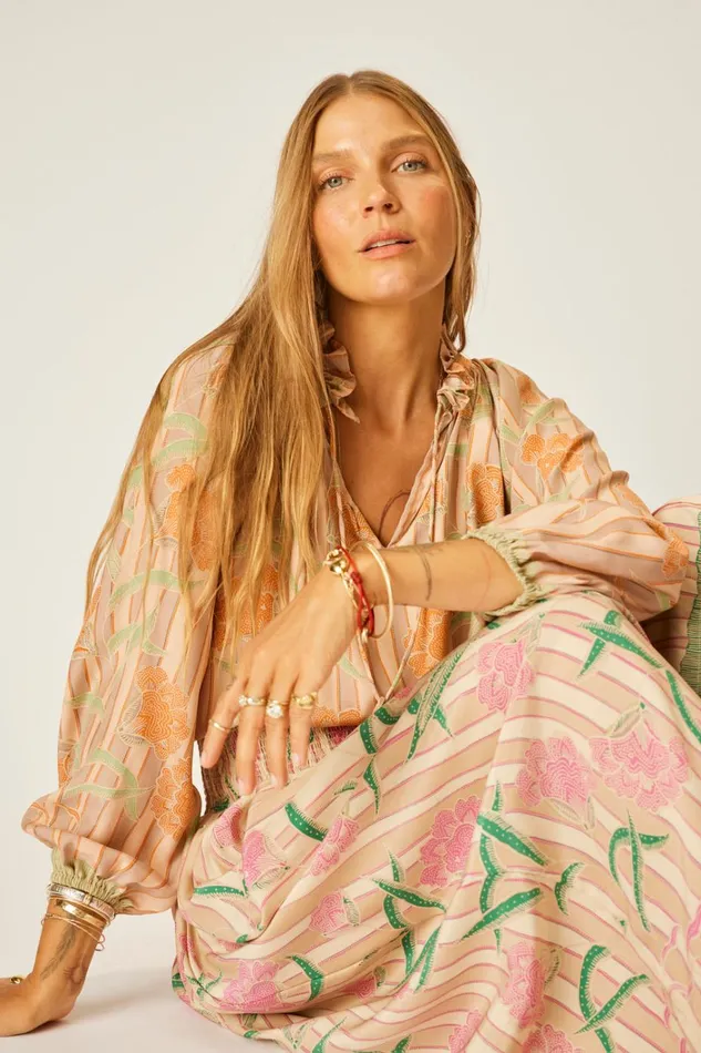 Women Natalie Martin Tops Penny Blouse Chamomile Apricot