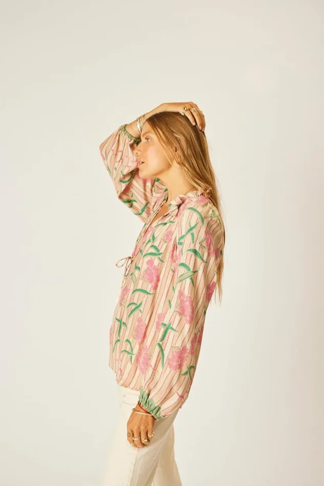 Women Natalie Martin Tops Penny Blouse Chamomile Rose