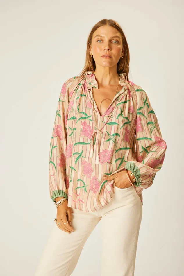 Women Natalie Martin Tops Penny Blouse Chamomile Rose