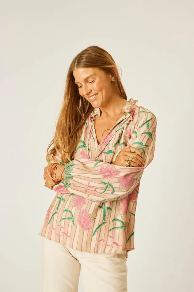 Women Natalie Martin Tops Penny Blouse Chamomile Rose