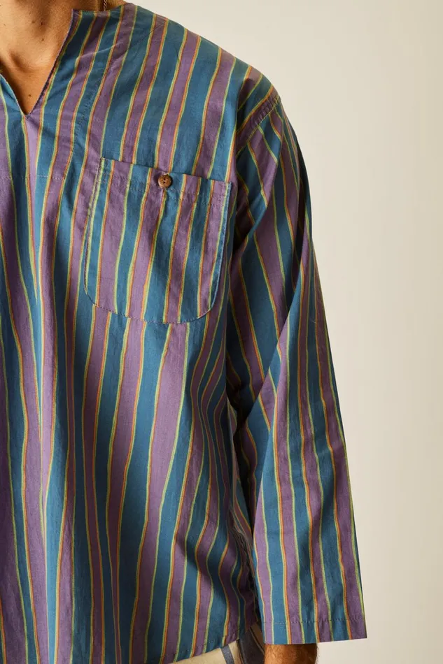 Women Natalie Martin Tops Ryan Shirt Batik Stripe Lavender