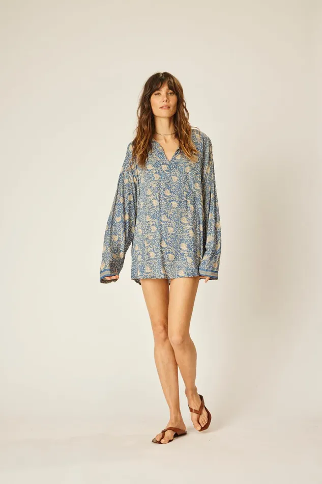 Women Natalie Martin Tops Ryan Shirt Unisex Water Lily Blue