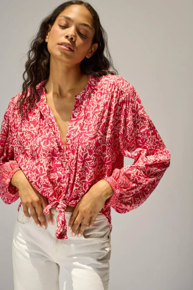 Women Natalie Martin Tops Tolan Shirt Gloriosa Flamingo