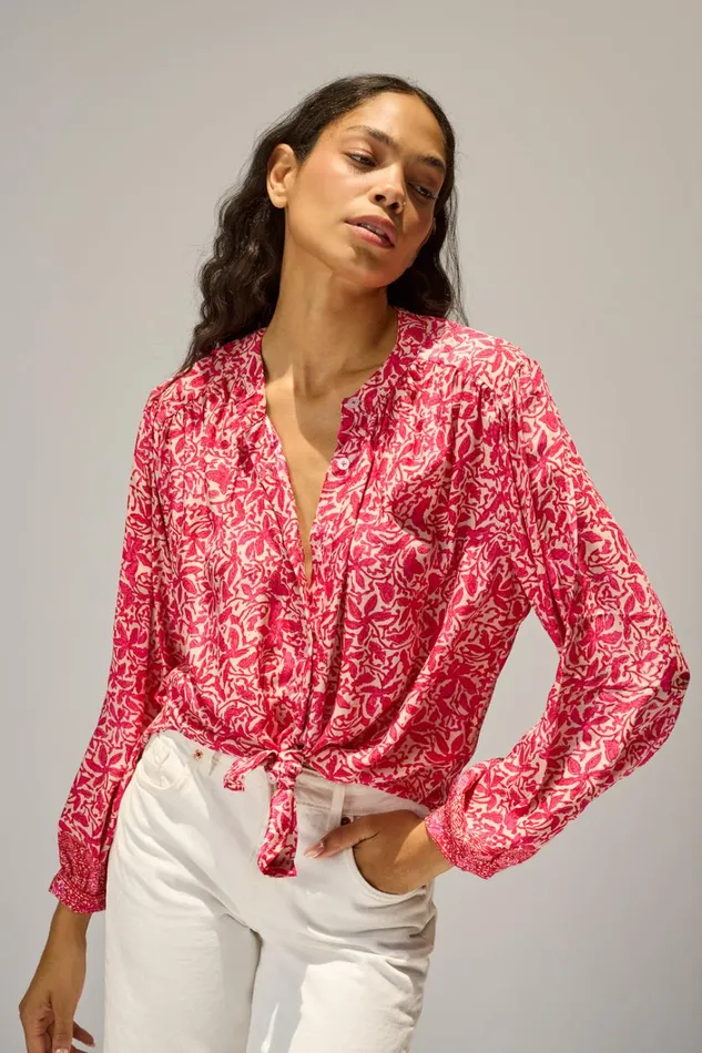 Women Natalie Martin Tops Tolan Shirt Gloriosa Flamingo