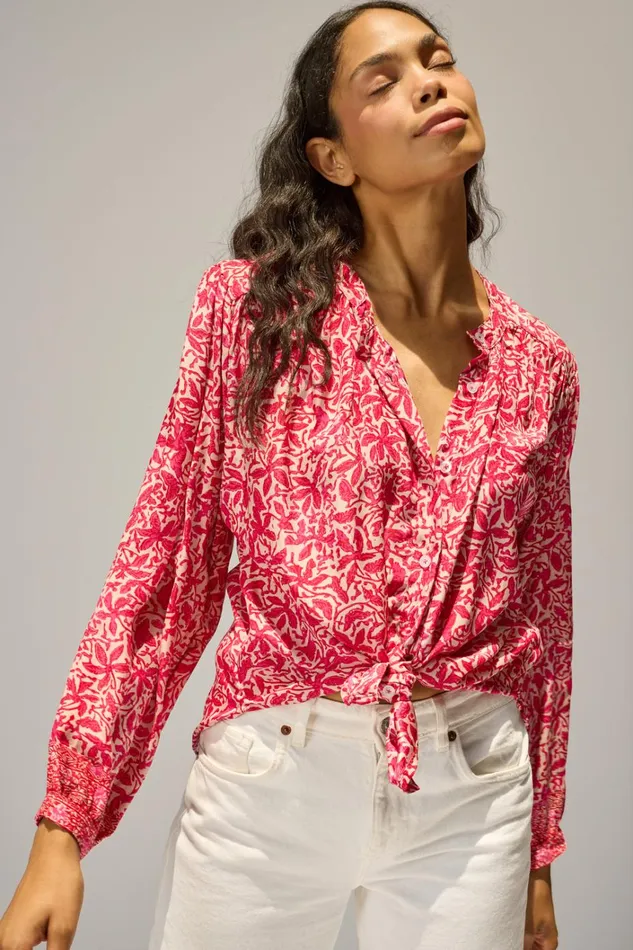 Women Natalie Martin Tops Tolan Shirt Gloriosa Flamingo