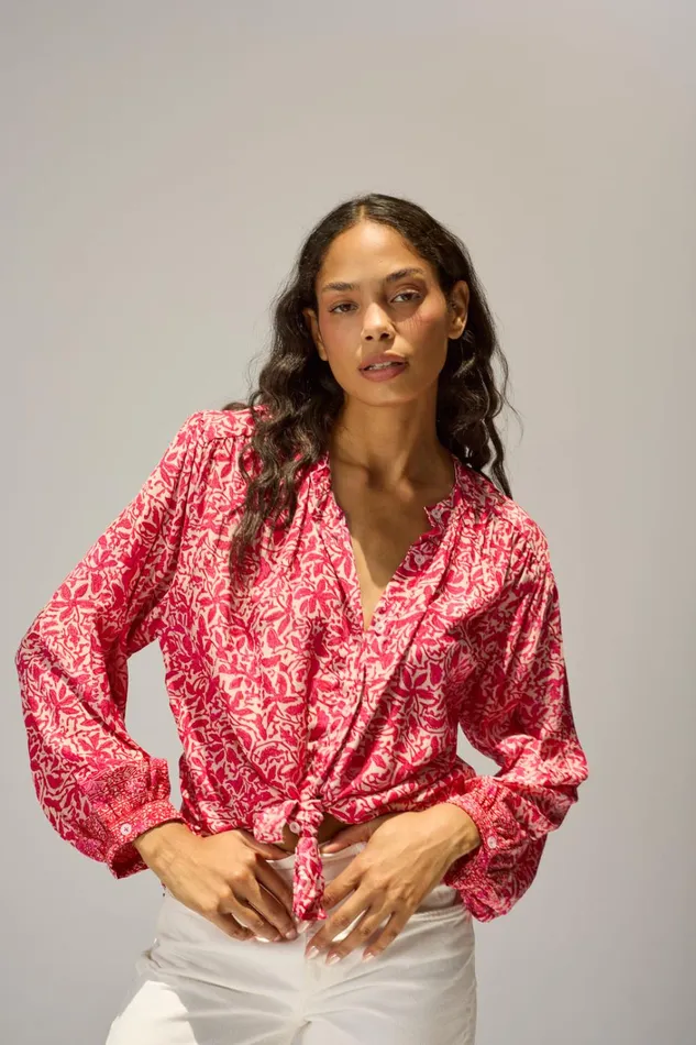 Women Natalie Martin Tops Tolan Shirt Gloriosa Flamingo