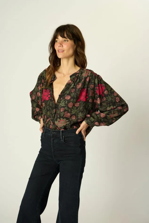 Women Natalie Martin Tops Tolan Shirt Lehua Black