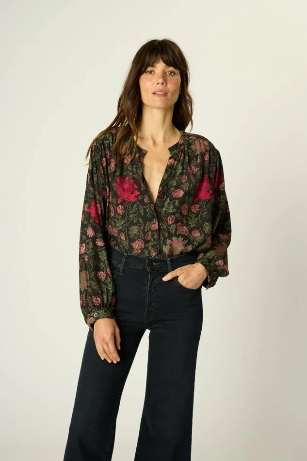 Women Natalie Martin Tops Tolan Shirt Lehua Black