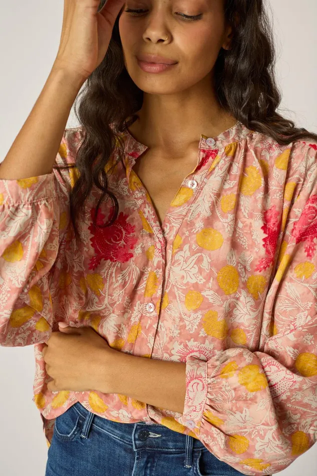 Women Natalie Martin Tops Tolan Shirt Lehua Sunset