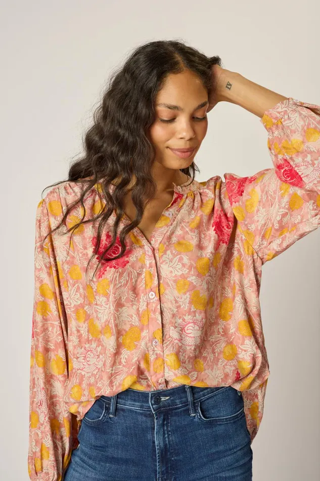 Women Natalie Martin Tops Tolan Shirt Lehua Sunset