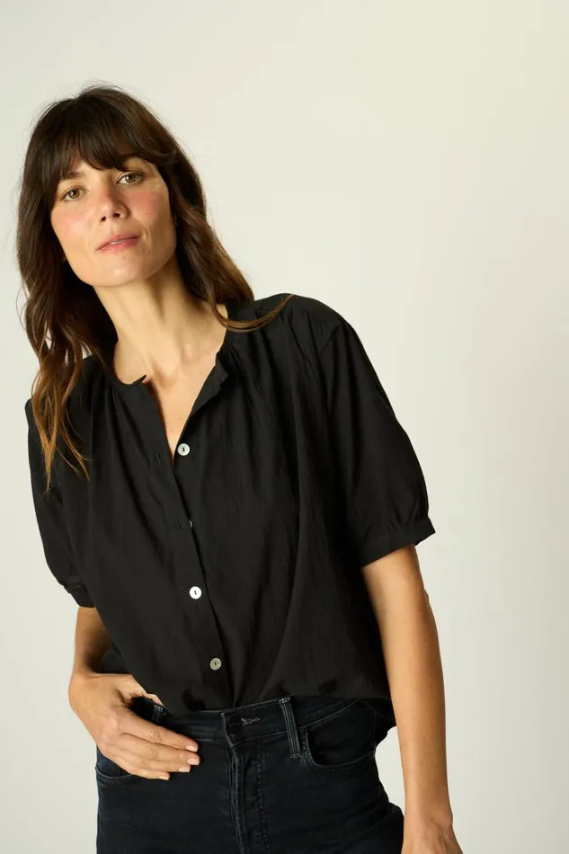 Women Natalie Martin Tops Violet Top Black Flat Cotton
