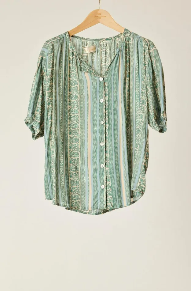 Women Natalie Martin Tops Violet Top Paisley Stripe Pool