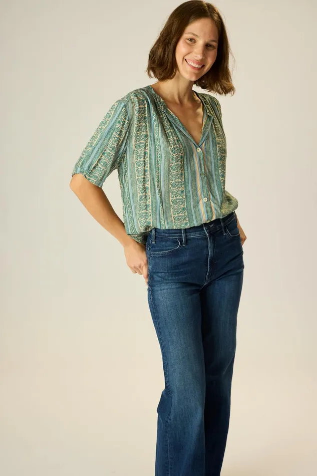 Women Natalie Martin Tops Violet Top Paisley Stripe Pool