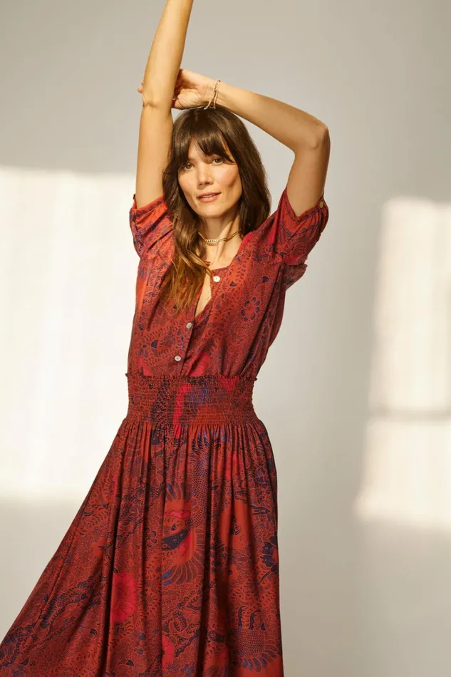 Women Natalie Martin Tops Violet Top Peacock Currant