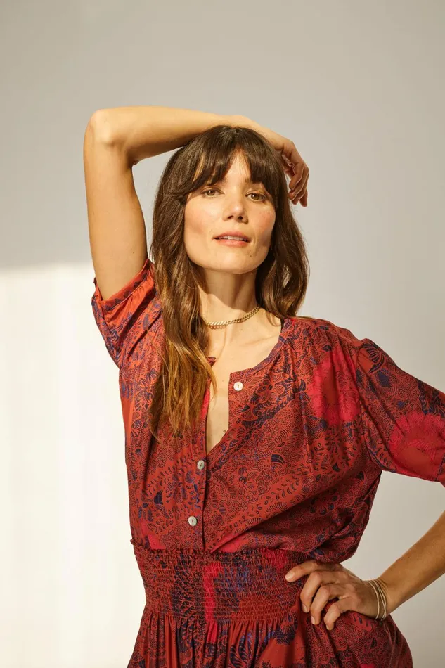 Women Natalie Martin Tops Violet Top Peacock Currant