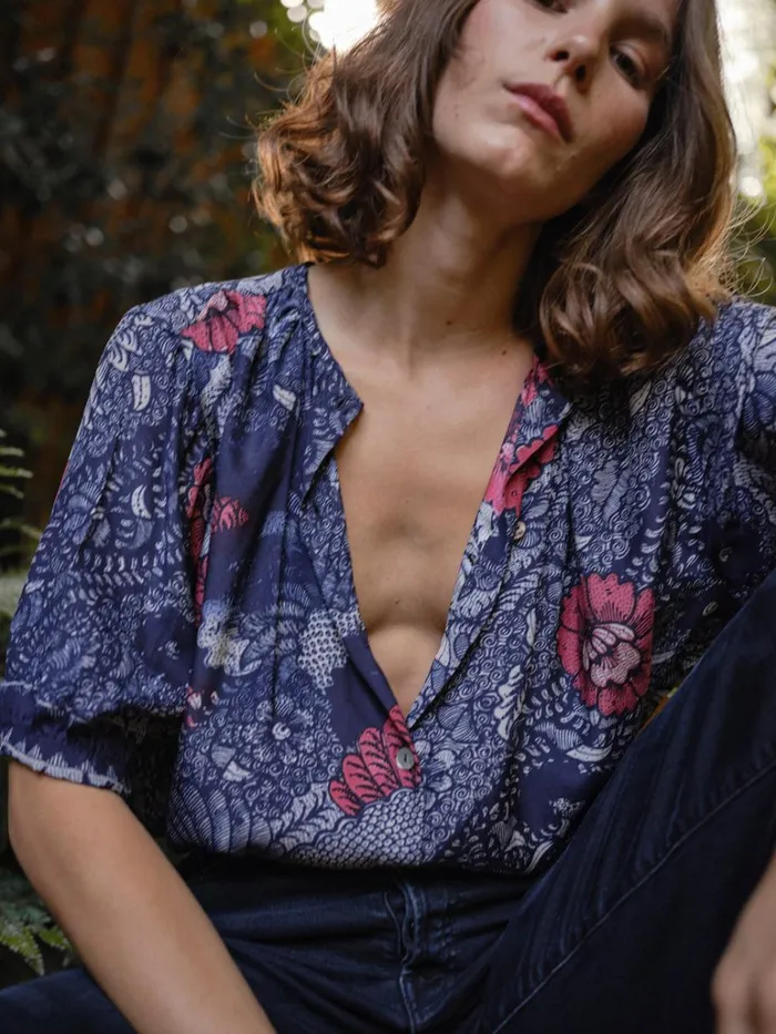 Women Natalie Martin Tops Violet Top Peacock Ink Women Natalie Martin Tops Violet Top Peacock Ink