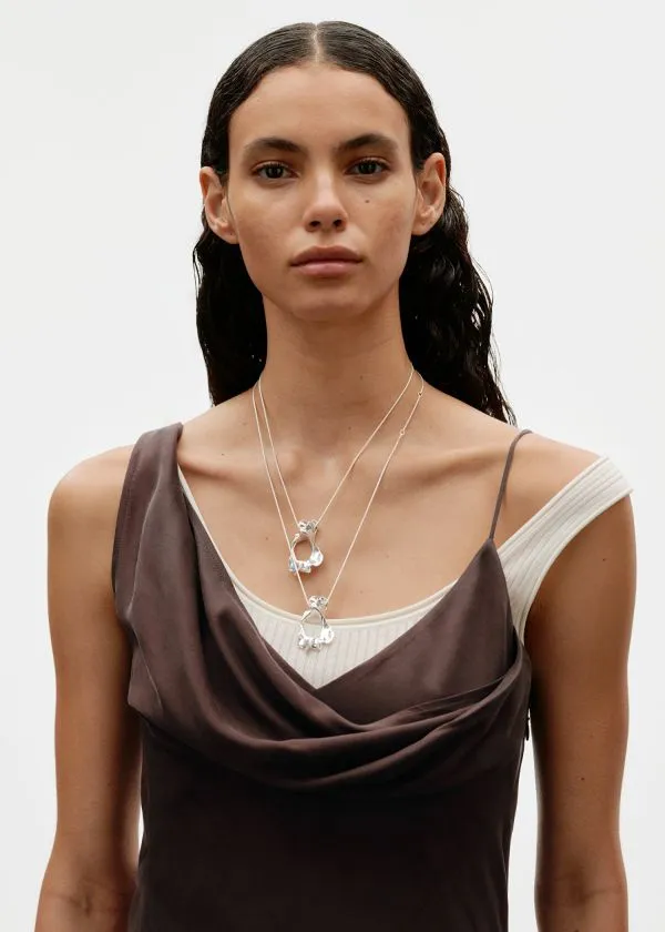 Women Necklaces and Other Stories OrganicShaped Silver Necklace Silver
