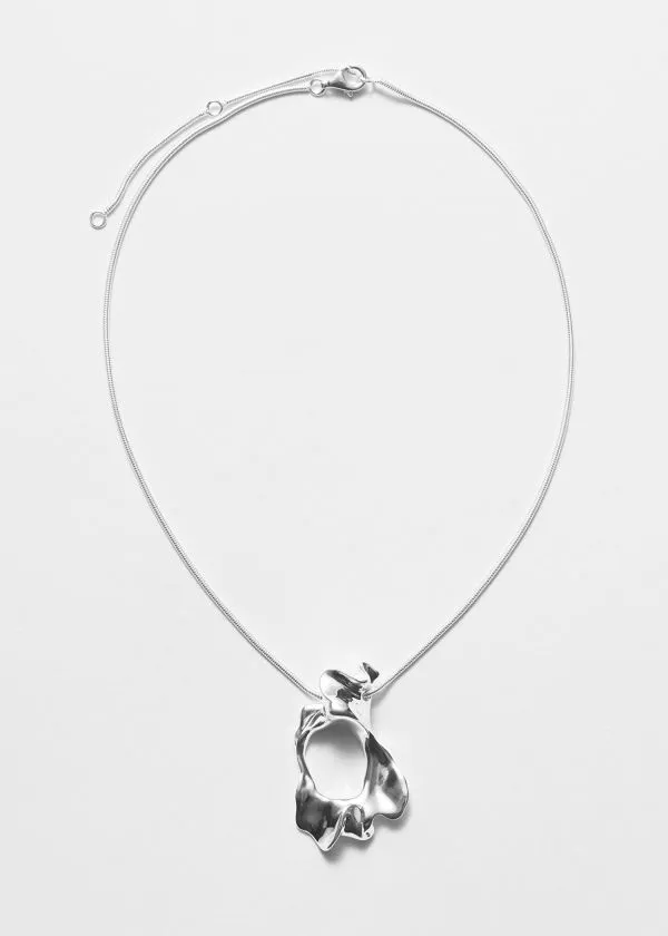 Women Necklaces and Other Stories OrganicShaped Silver Necklace Silver