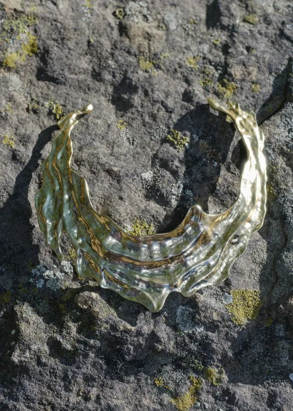 Women Necklaces and Other Stories Sculpted Cuff Necklace Gold
