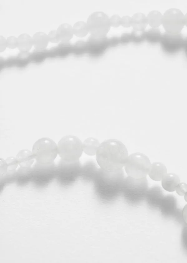 Women Necklaces and Other Stories Stone Bead Necklace White