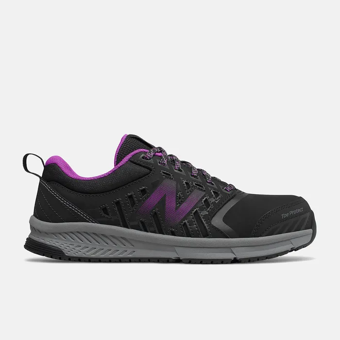Women New Balance 412v1 Alloy Toe Black with Purple Work Shoes