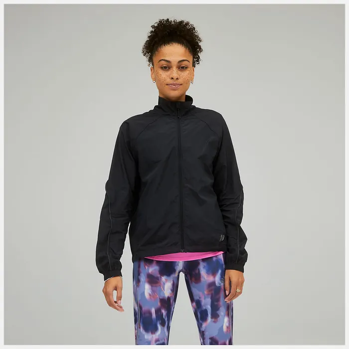 Women New Balance Impact Run Packable Jacket BLACK Jackets and Vests