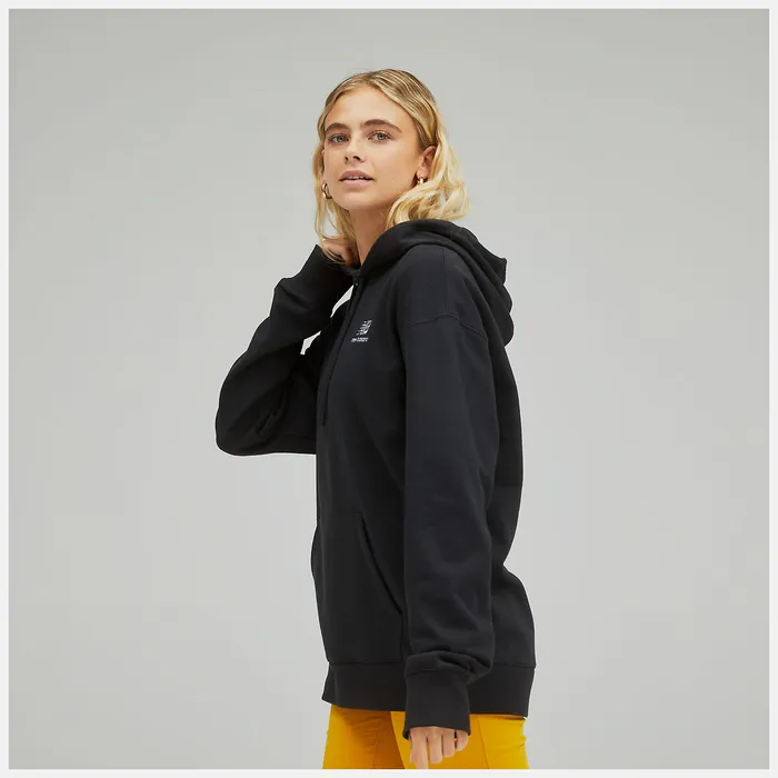 Women New Balance Unissentials French Terry Hoodie BLACK Hoodies and Sweatshirts Women New Balance Unissentials French Terry Hoodie BLACK Hoodies and Sweatshirts