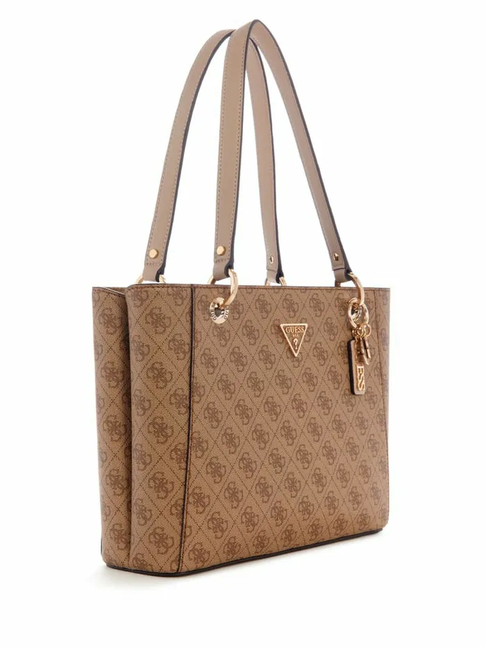 Women Noelle Quattro G Small Noel Tote Latte Logo Handbags GUESS Women Noelle Quattro G Small Noel Tote Latte Logo Handbags GUESS