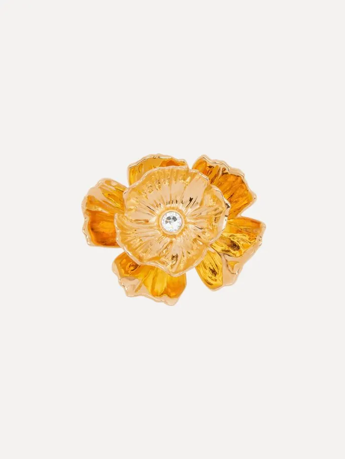 Women Oscar De La Renta Brooches and Hair Accessories Flower Brooch Crystal