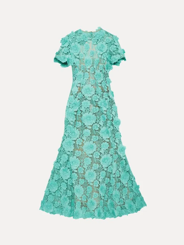 Women Oscar De La Renta Dresses Floral Guipure Cocktail Dress Soft Mint