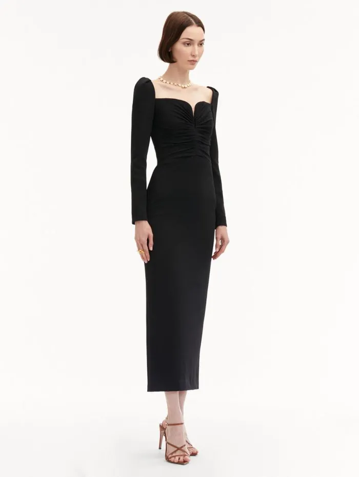Women Oscar De La Renta Dresses Plunging Sweetheart Cocktail Dress Black Women Oscar De La Renta Dresses Plunging Sweetheart Cocktail Dress Black
