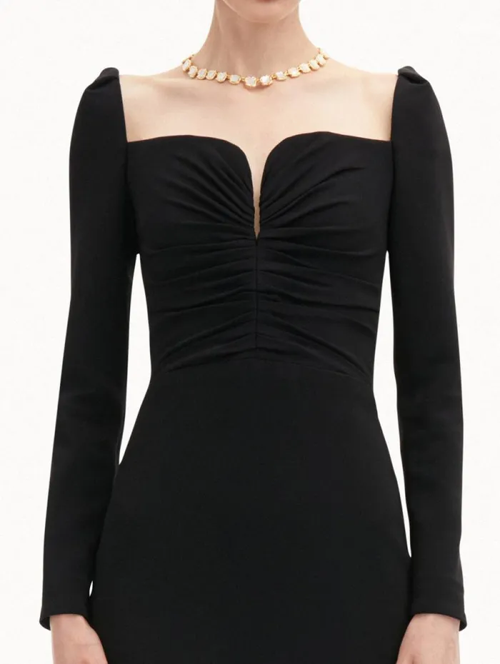 Women Oscar De La Renta Dresses Plunging Sweetheart Cocktail Dress Black Women Oscar De La Renta Dresses Plunging Sweetheart Cocktail Dress Black