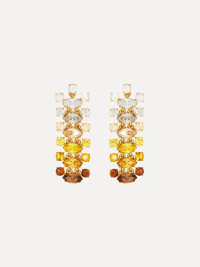 Women Oscar De La Renta Earrings Abstract Branch Earrings Topaz Multi