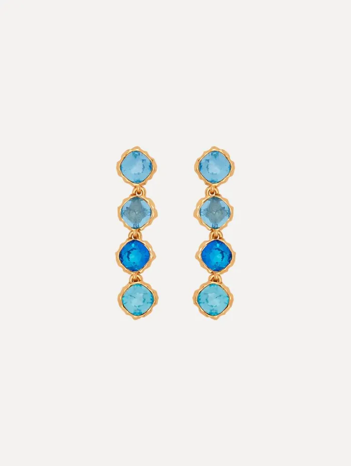 Women Oscar De La Renta Earrings Classic Crystal Strand Earrings Aquamarine