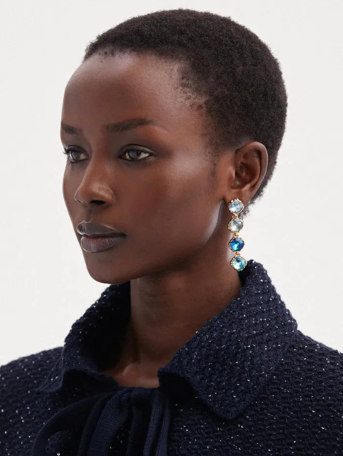 Women Oscar De La Renta Earrings Classic Crystal Strand Earrings Aquamarine Women Oscar De La Renta Earrings Classic Crystal Strand Earrings Aquamarine