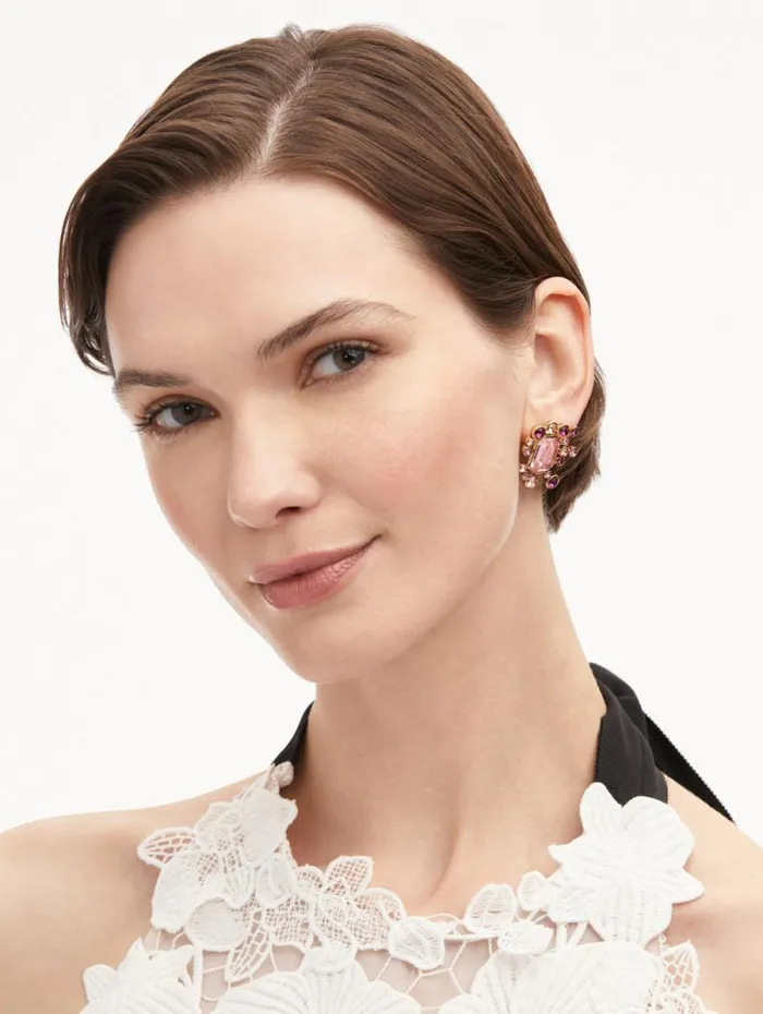 Women Oscar De La Renta Earrings Mixed Crystal Cluster Earrings Rose Multi Women Oscar De La Renta Earrings Mixed Crystal Cluster Earrings Rose Multi