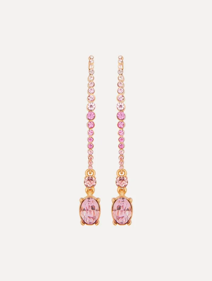 Women Oscar De La Renta Earrings Moon And Oval Drop Earrings Rose Gold Multi