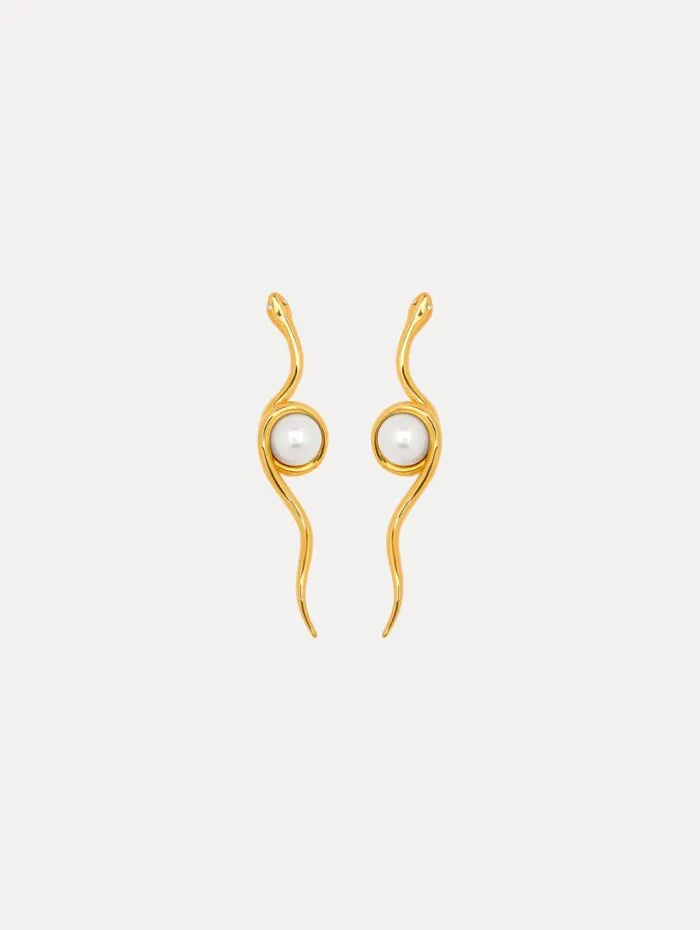 Women Oscar De La Renta Earrings Spiral Snake Earrings Gold