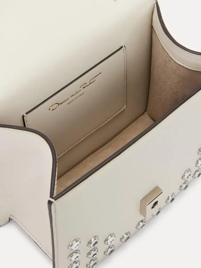 Women Oscar De La Renta Handbags Crystal Stud Mini TRO Bag Ivory Women Oscar De La Renta Handbags Crystal Stud Mini TRO Bag Ivory