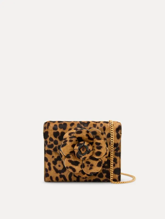 Women Oscar De La Renta Handbags Jaguar Printed Haircalf Mini TRO Bag Animal